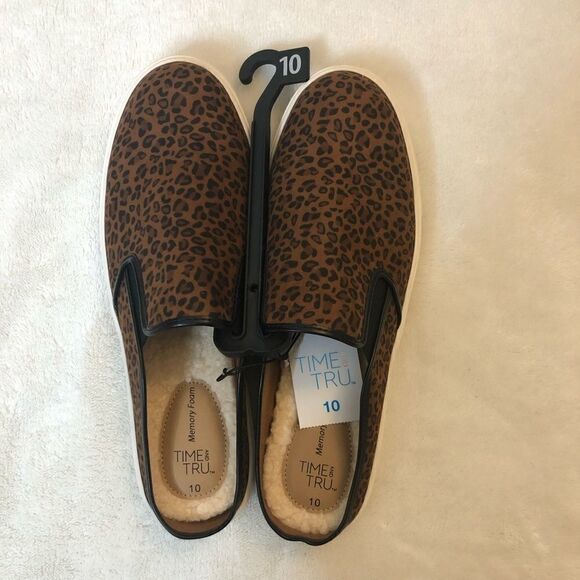 Women’s Leopard Print Casual Twin Gore Mule Slip on Shoes Size 10 - Picture 5 of 8